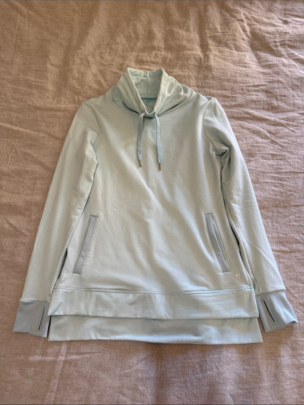 Apana cowl neck sweatshirt green blue small